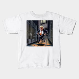 Trump running from Prison T-Shirts Design Kids T-Shirt